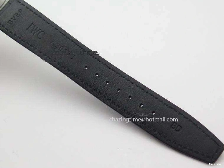 MIROTIME 0401 Casual Portuguese IW371405 ZF 1:1 Best Edition SS White Dial Silver Markers On Black Leather Strap A 7305